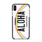 Custom Hawaii License Plate Apple iPhone Xs Max Impact Case Black Edge on Silver Phone