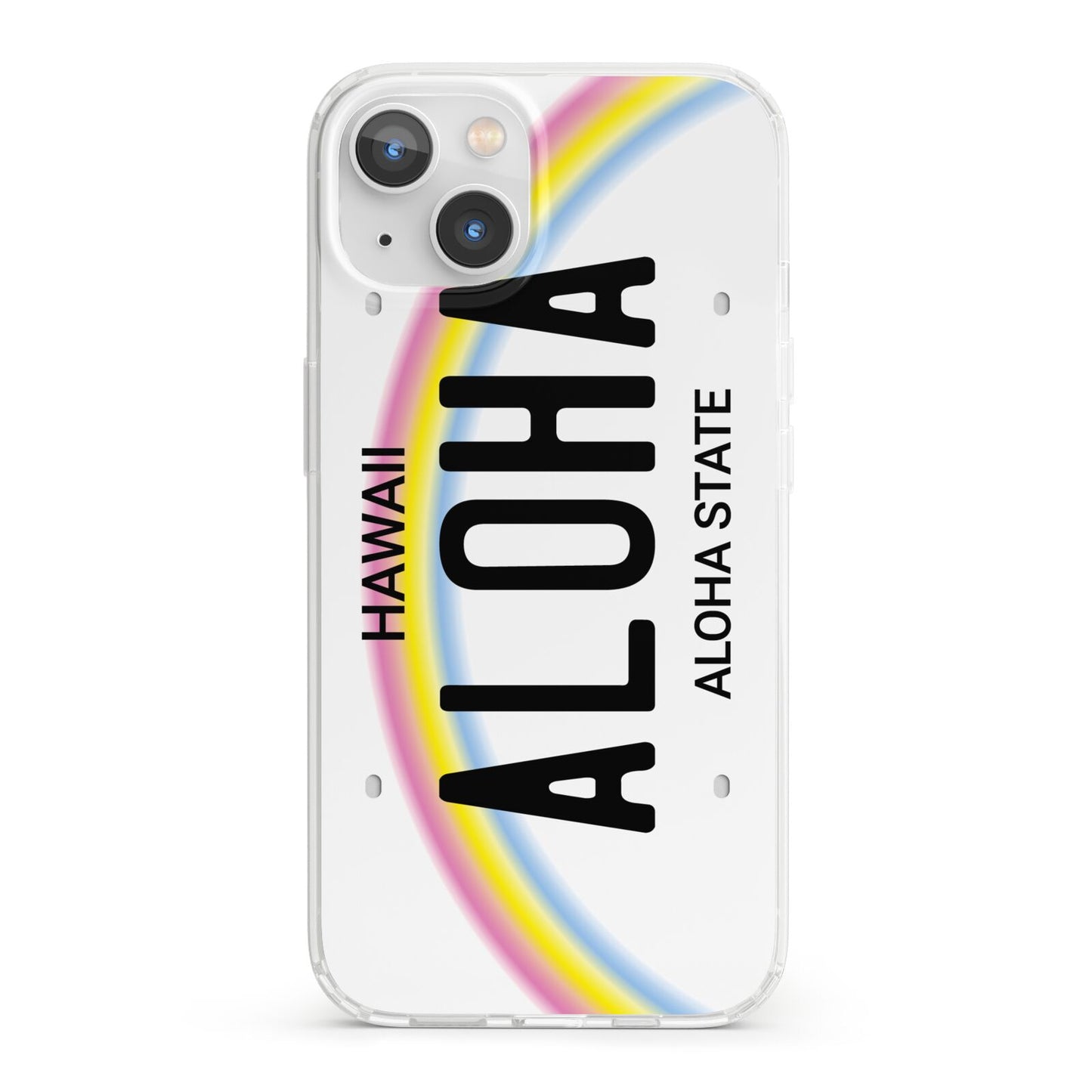 Custom Hawaii License Plate iPhone 13 Clear Bumper Case