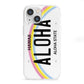 Custom Hawaii License Plate iPhone 13 Mini Clear Bumper Case