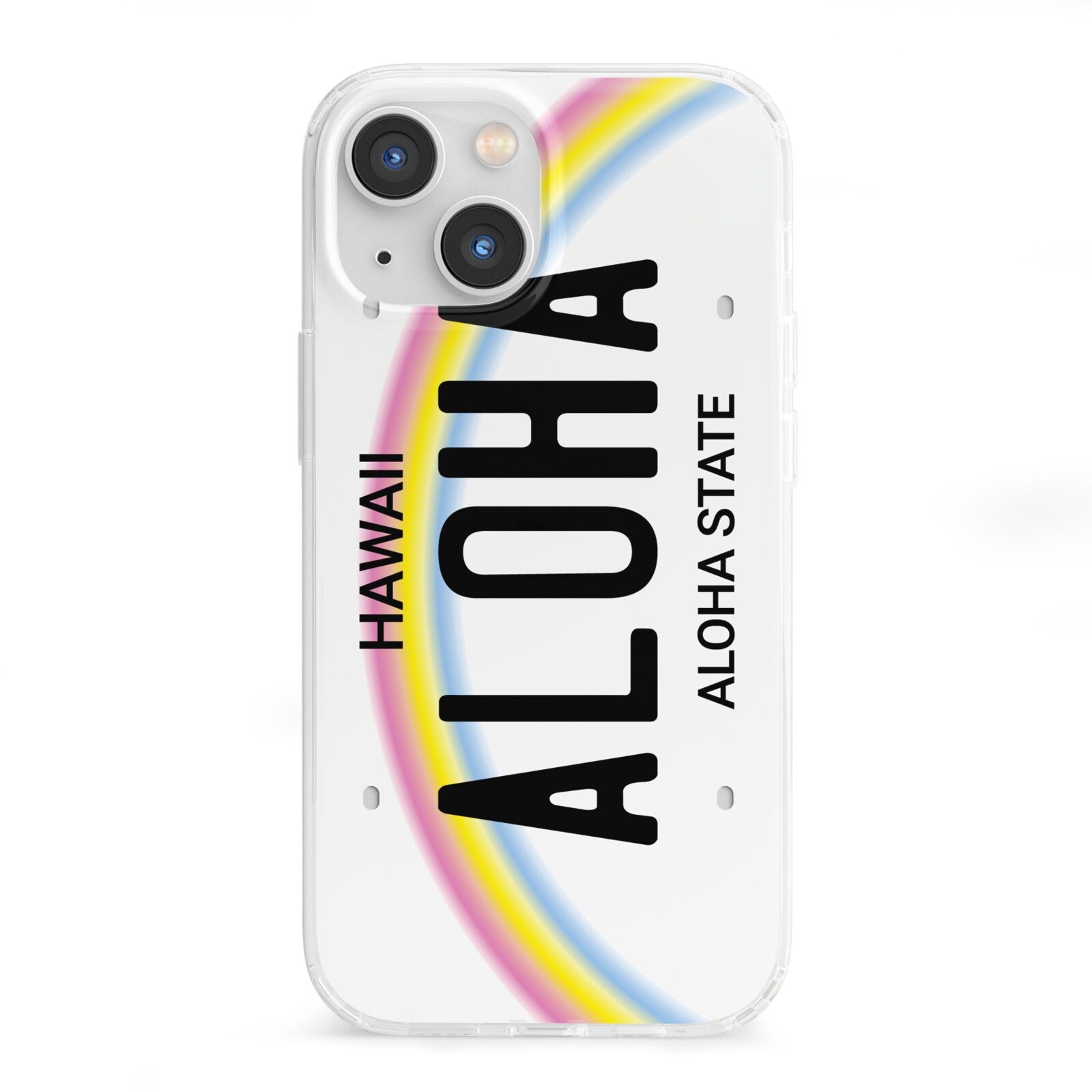 Custom Hawaii License Plate iPhone 13 Mini Clear Bumper Case