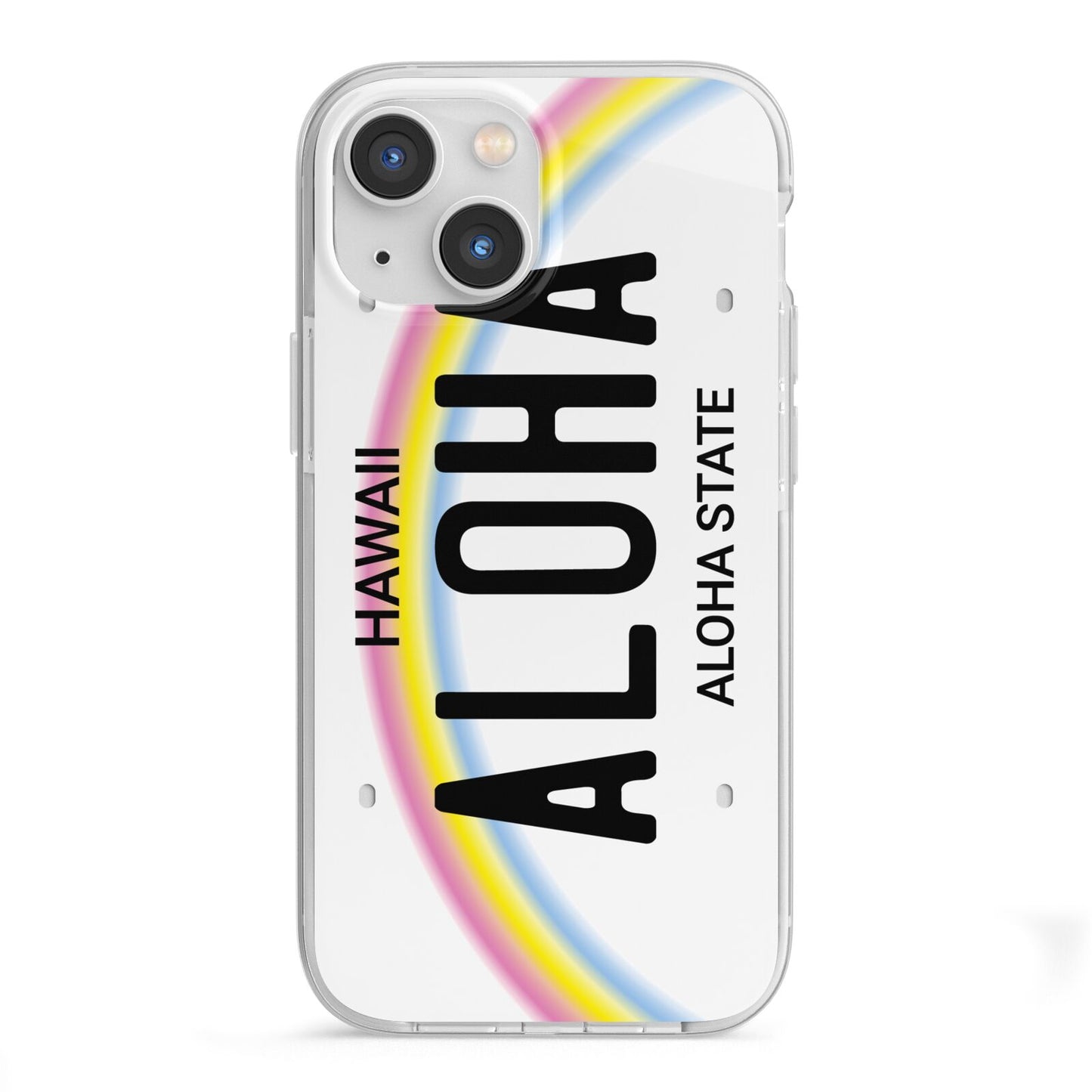 Custom Hawaii License Plate iPhone 13 Mini TPU Impact Case with White Edges