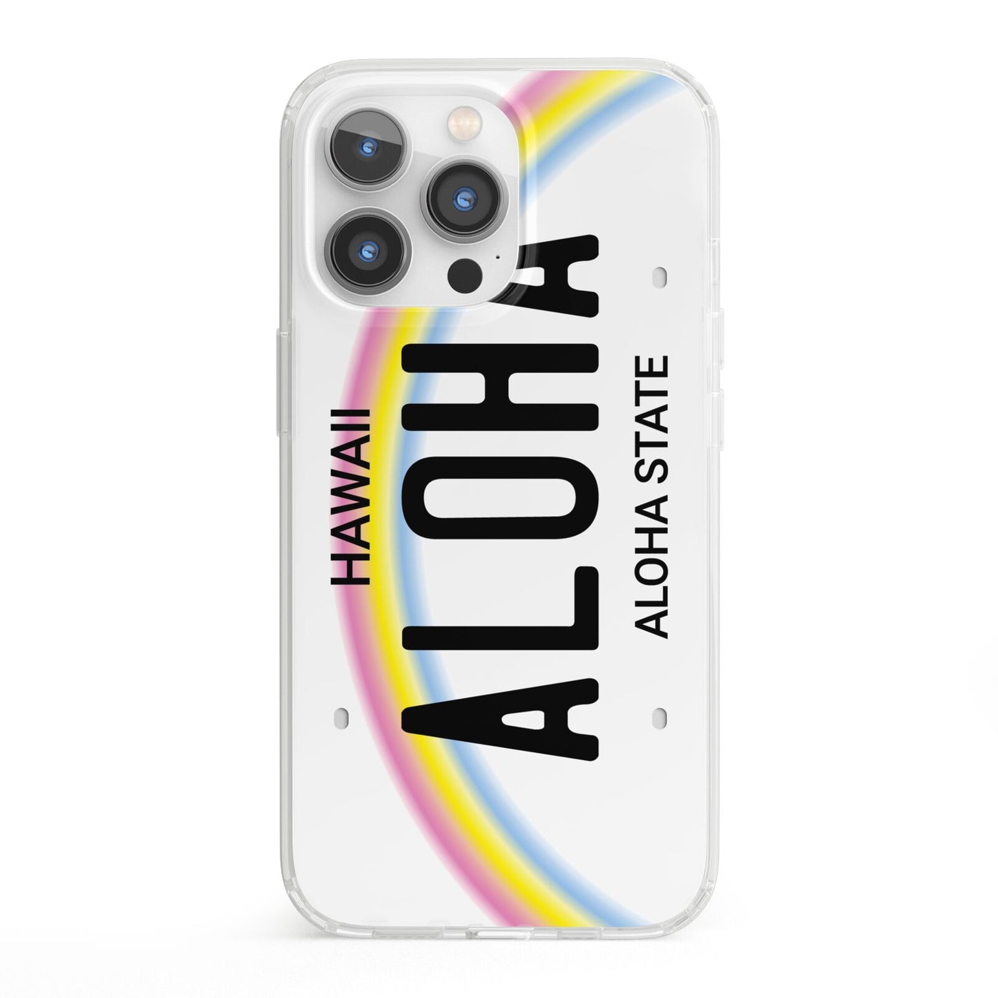 Custom Hawaii License Plate iPhone 13 Pro Clear Bumper Case