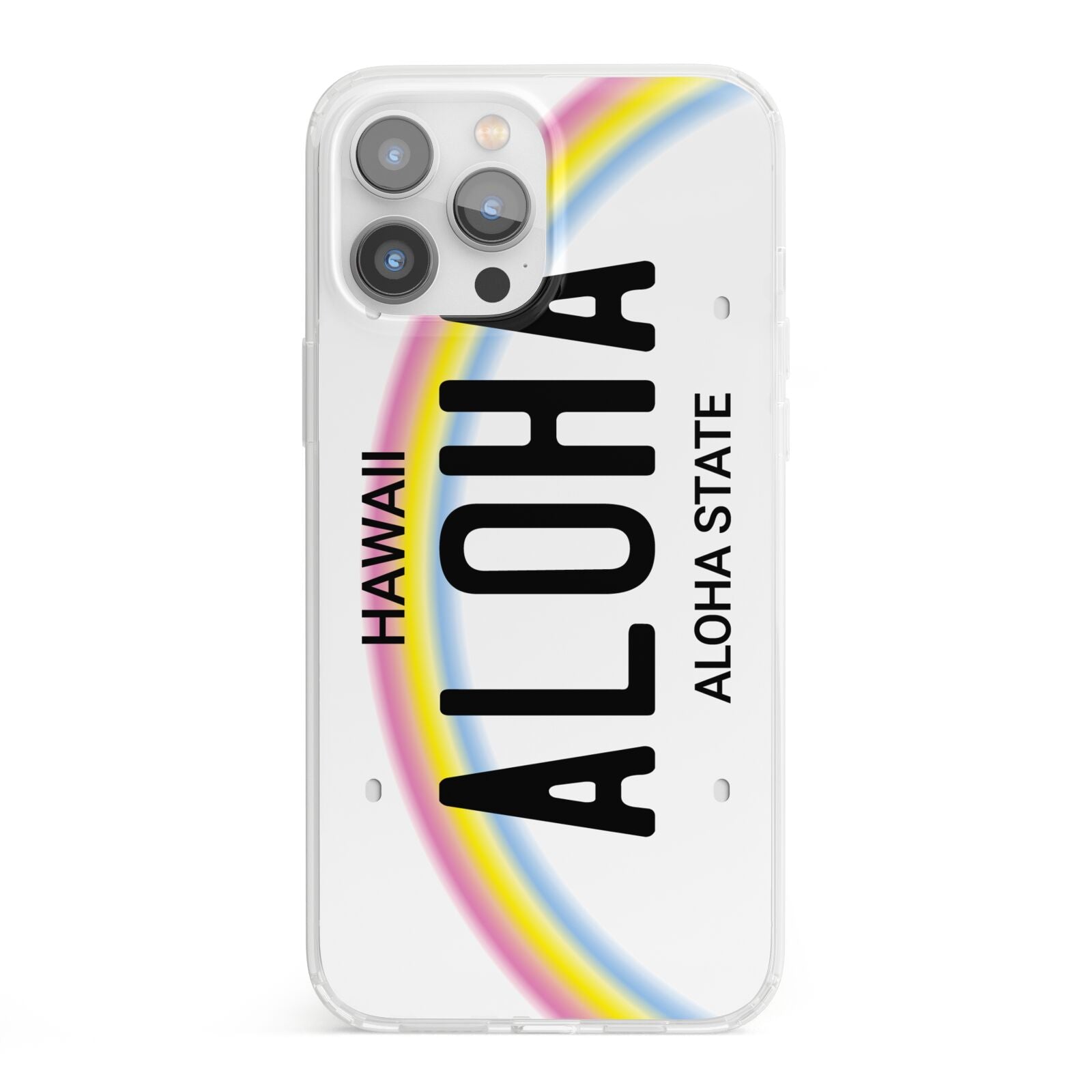 Custom Hawaii License Plate iPhone 13 Pro Max Clear Bumper Case