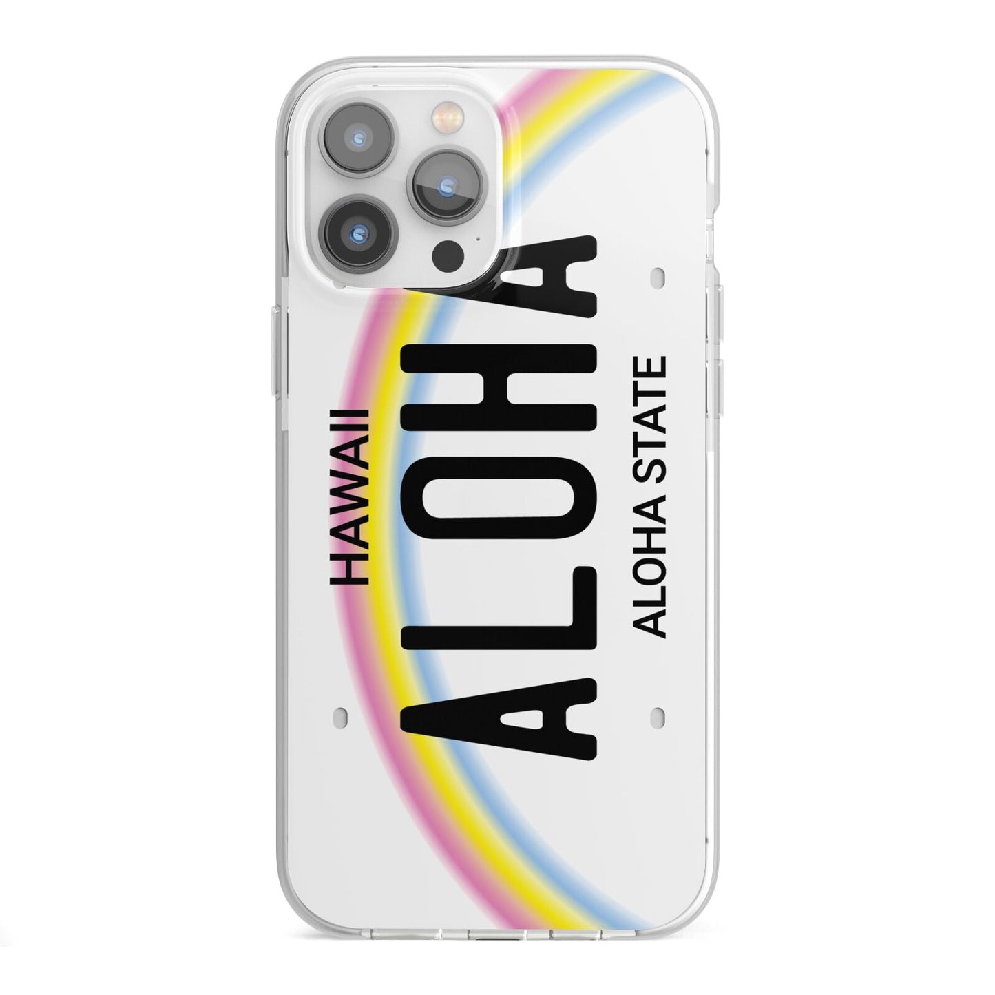 Custom Hawaii License Plate iPhone 13 Pro Max TPU Impact Case with White Edges