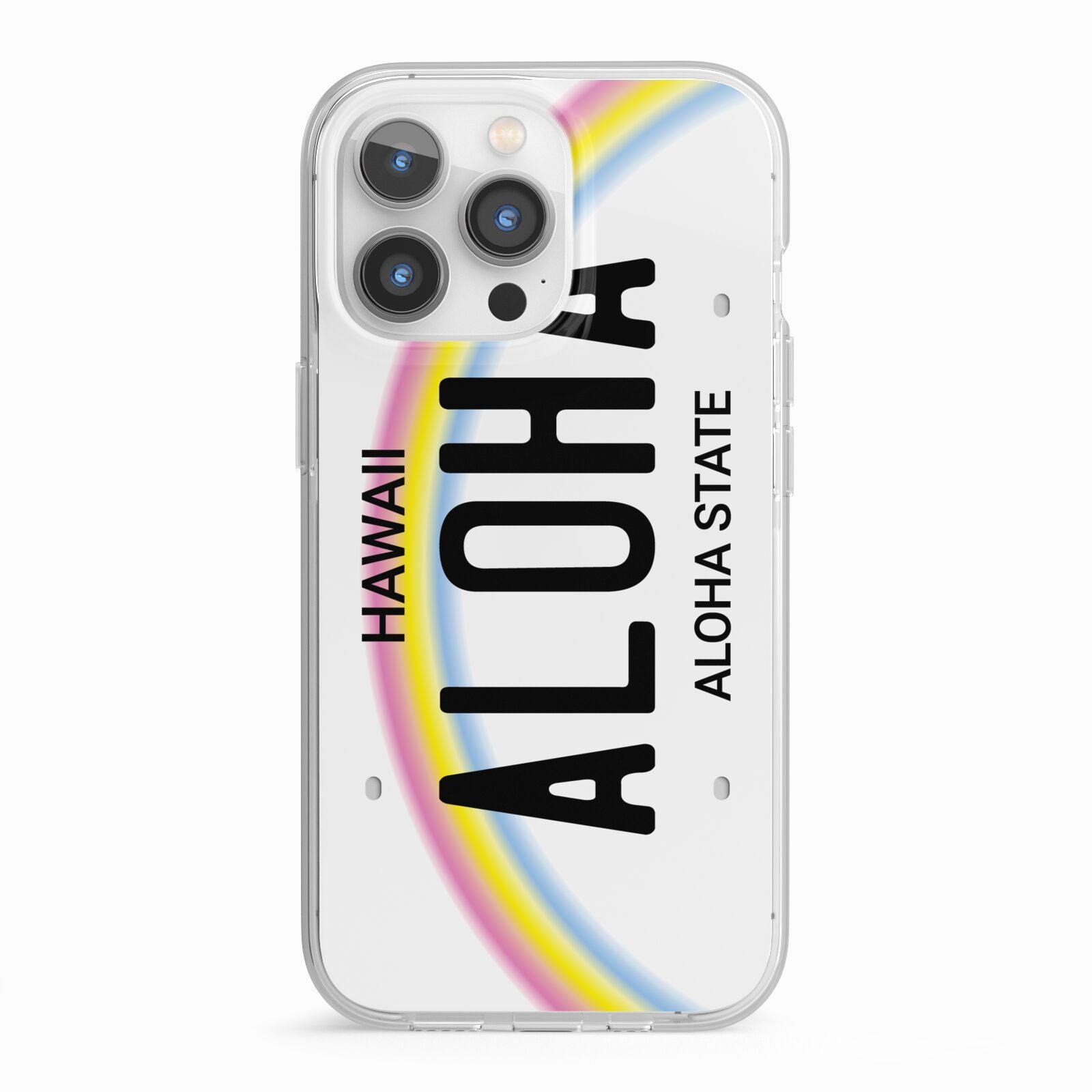 Custom Hawaii License Plate iPhone 13 Pro TPU Impact Case with White Edges