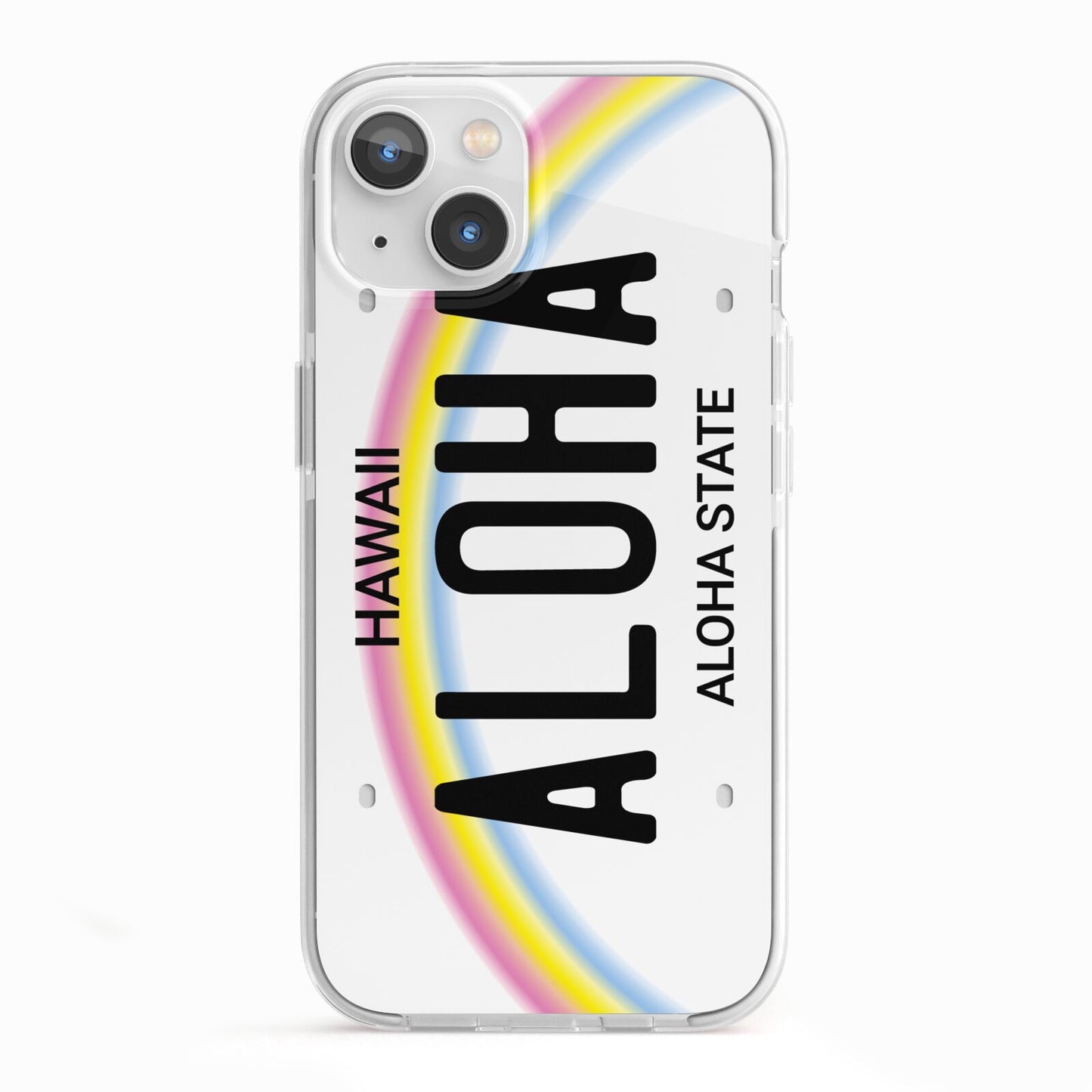 Custom Hawaii License Plate iPhone 13 TPU Impact Case with White Edges