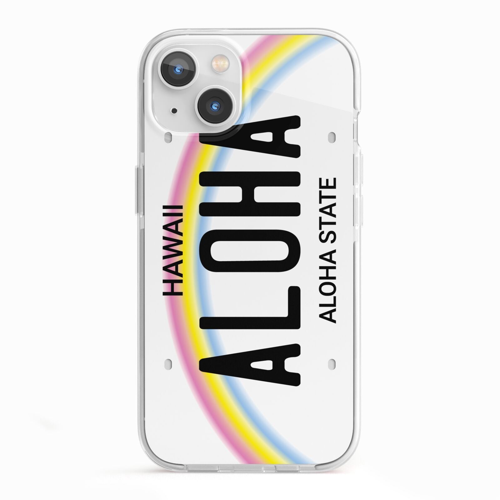 Custom Hawaii License Plate iPhone 13 TPU Impact Case with White Edges