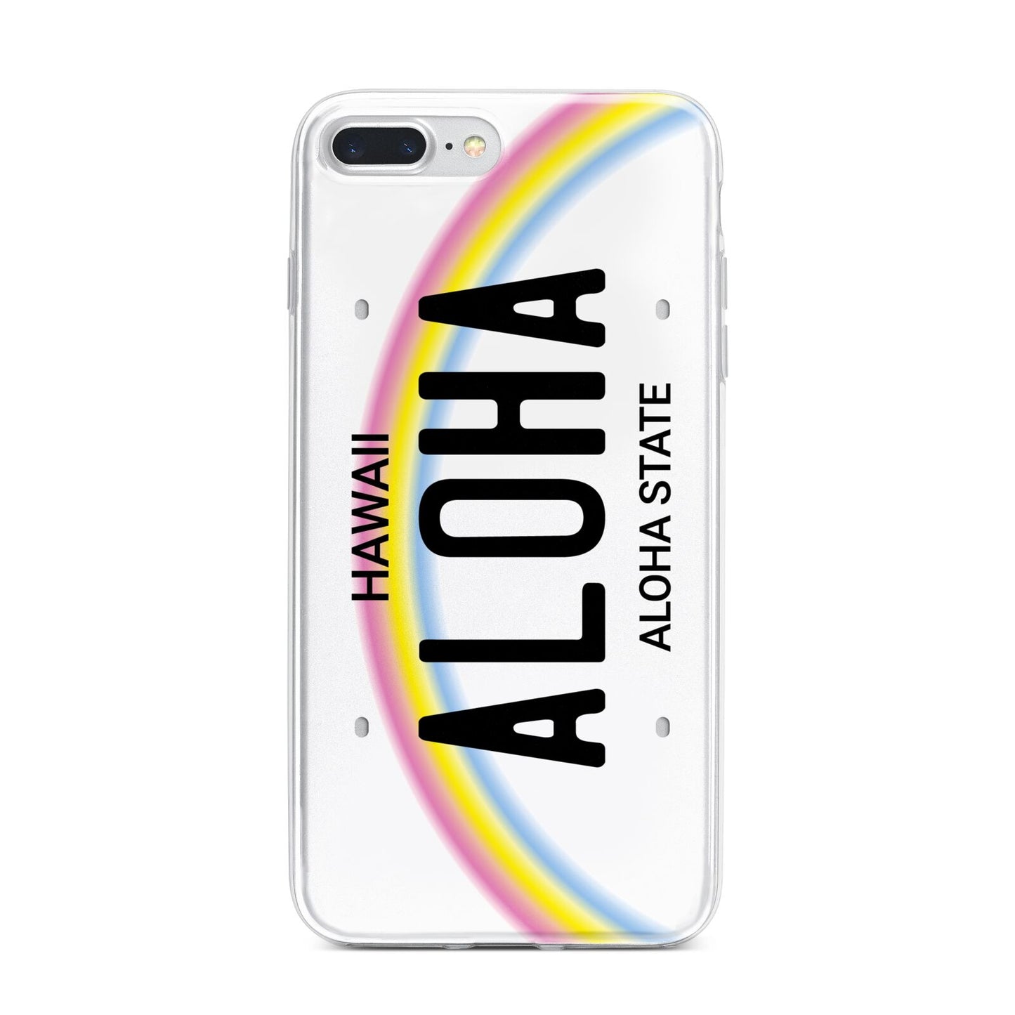 Custom Hawaii License Plate iPhone 7 Plus Bumper Case on Silver iPhone