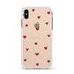 Custom Hearts Name Apple iPhone Xs Max Impact Case White Edge on Gold Phone