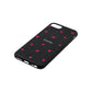 Custom Hearts Name Black Pebble Leather iPhone 8 Case Side Angle