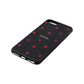 Custom Hearts Name Black Pebble Leather iPhone 8 Plus Case Side Angle