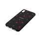 Custom Hearts Name Black Pebble Leather iPhone Xs Max Case Side Angle