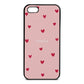 Custom Hearts Name Pink Pebble Leather iPhone 5 Case