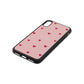 Custom Hearts Name Pink Pebble Leather iPhone Xs Case Side Angle