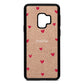 Custom Hearts Name Rose Gold Pebble Leather Samsung S9 Case