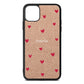 Custom Hearts Name Rose Gold Pebble Leather iPhone 11 Pro Max Case