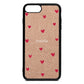 Custom Hearts Name Rose Gold Pebble Leather iPhone 8 Plus Case