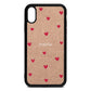 Custom Hearts Name Rose Gold Pebble Leather iPhone Xr Case
