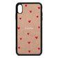 Custom Hearts Name Rose Gold Pebble Leather iPhone Xs Max Case