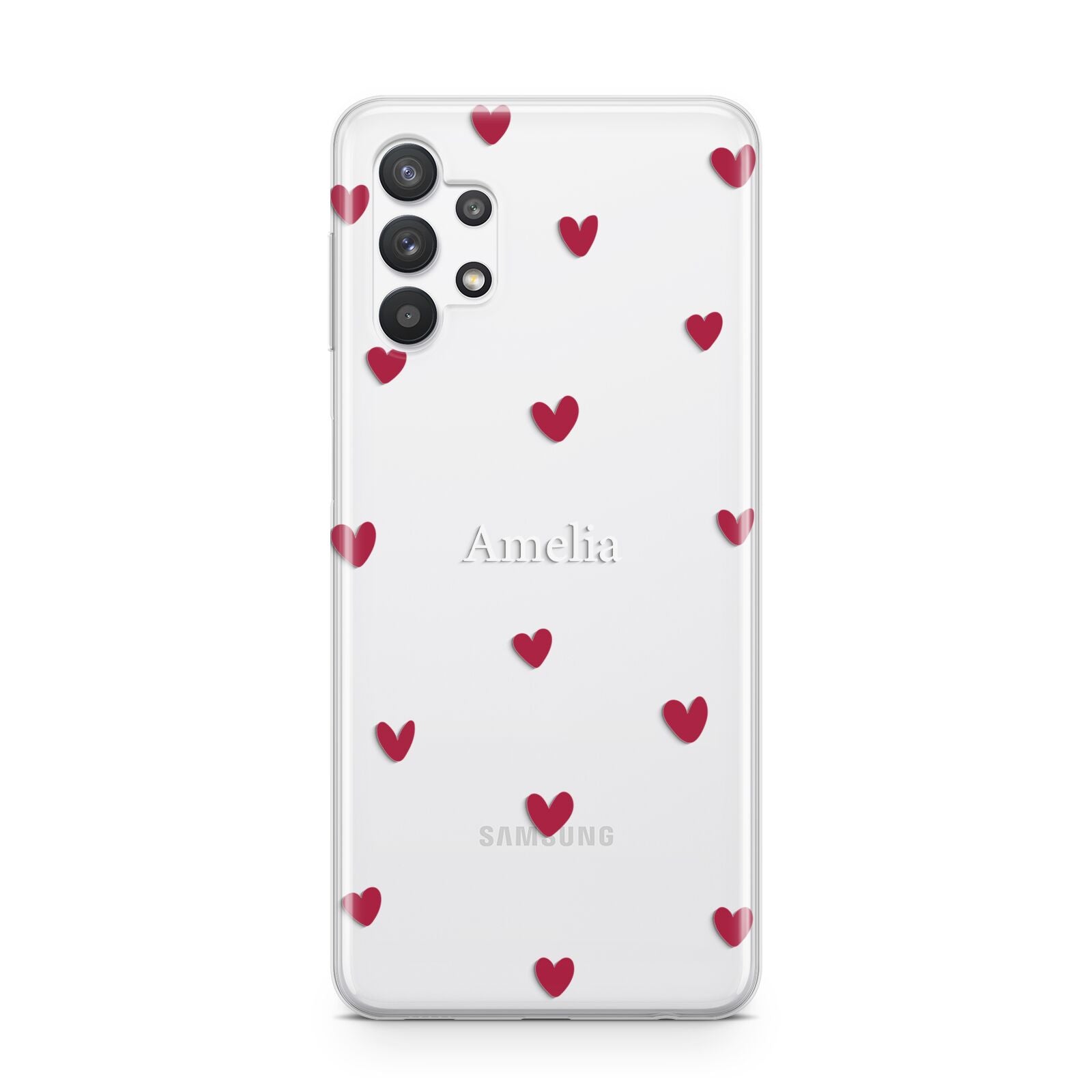 Custom Hearts Name Samsung A32 5G Case
