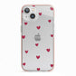 Custom Hearts Name iPhone 13 TPU Impact Case with Pink Edges