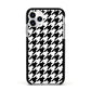 Custom Houndstooth Apple iPhone 11 Pro in Silver with Black Impact Case