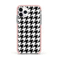 Custom Houndstooth Apple iPhone 11 Pro in Silver with Pink Impact Case
