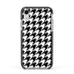 Custom Houndstooth Apple iPhone XR Impact Case Black Edge on Silver Phone