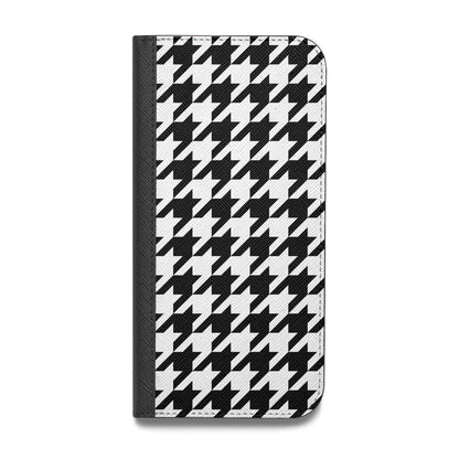 Custom Houndstooth Vegan Leather Flip Samsung Case