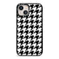 Custom Houndstooth iPhone 13 Black Impact Case on Silver phone