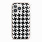 Custom Houndstooth iPhone 13 Pro TPU Impact Case with Pink Edges