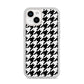 Custom Houndstooth iPhone 14 Glitter Tough Case Starlight