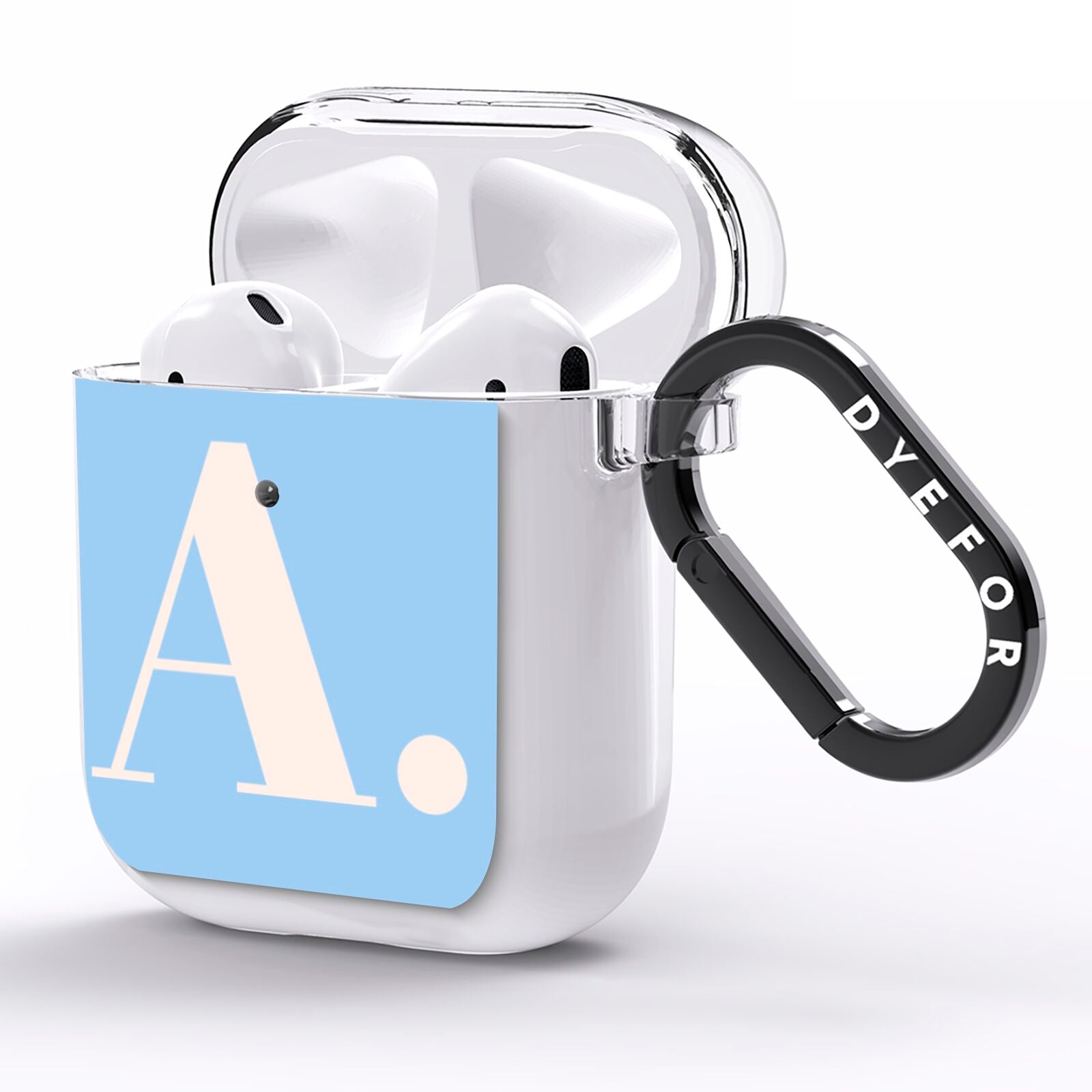 Custom Initial AirPods Clear Case Side Image