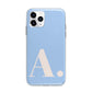Custom Initial Apple iPhone 11 Pro Max in Silver with Bumper Case