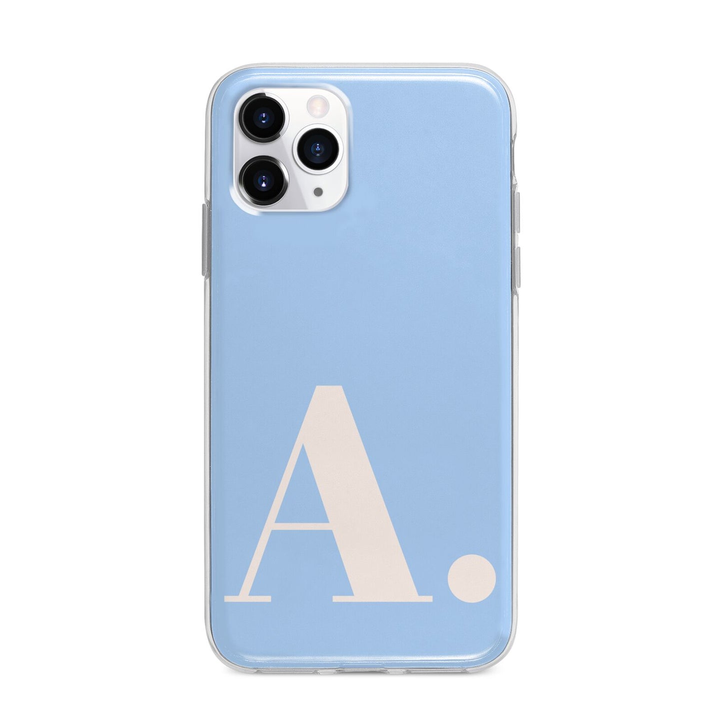 Custom Initial Apple iPhone 11 Pro Max in Silver with Bumper Case