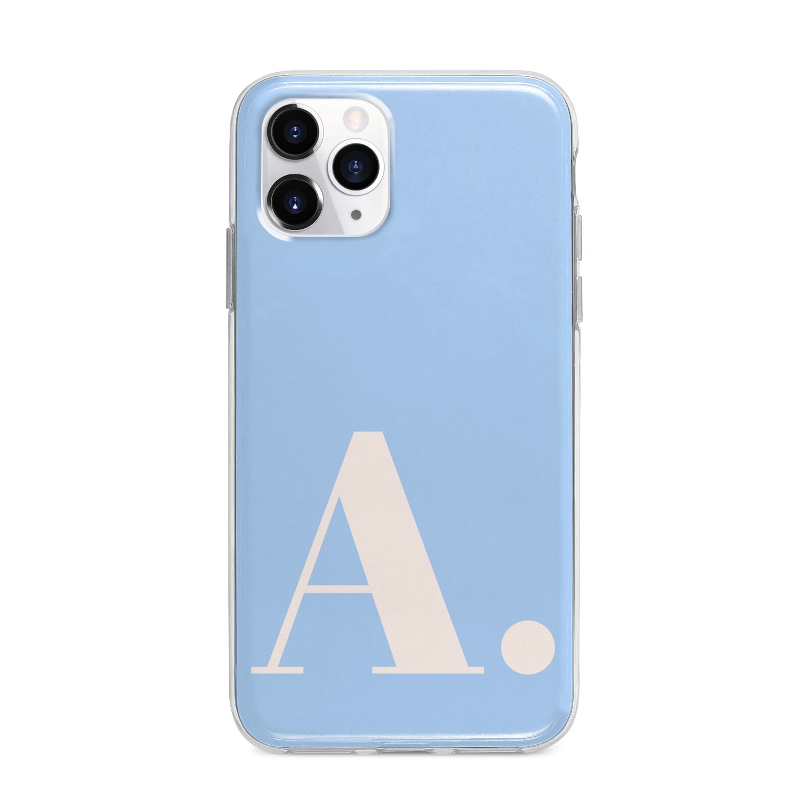 Custom Initial Apple iPhone 11 Pro Max in Silver with Bumper Case