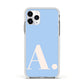 Custom Initial Apple iPhone 11 Pro in Silver with White Impact Case