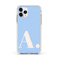 Custom Initial Apple iPhone 11 Pro in Silver with White Impact Case