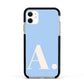 Custom Initial Apple iPhone 11 in White with Black Impact Case