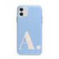 Custom Initial Apple iPhone 11 in White with Bumper Case