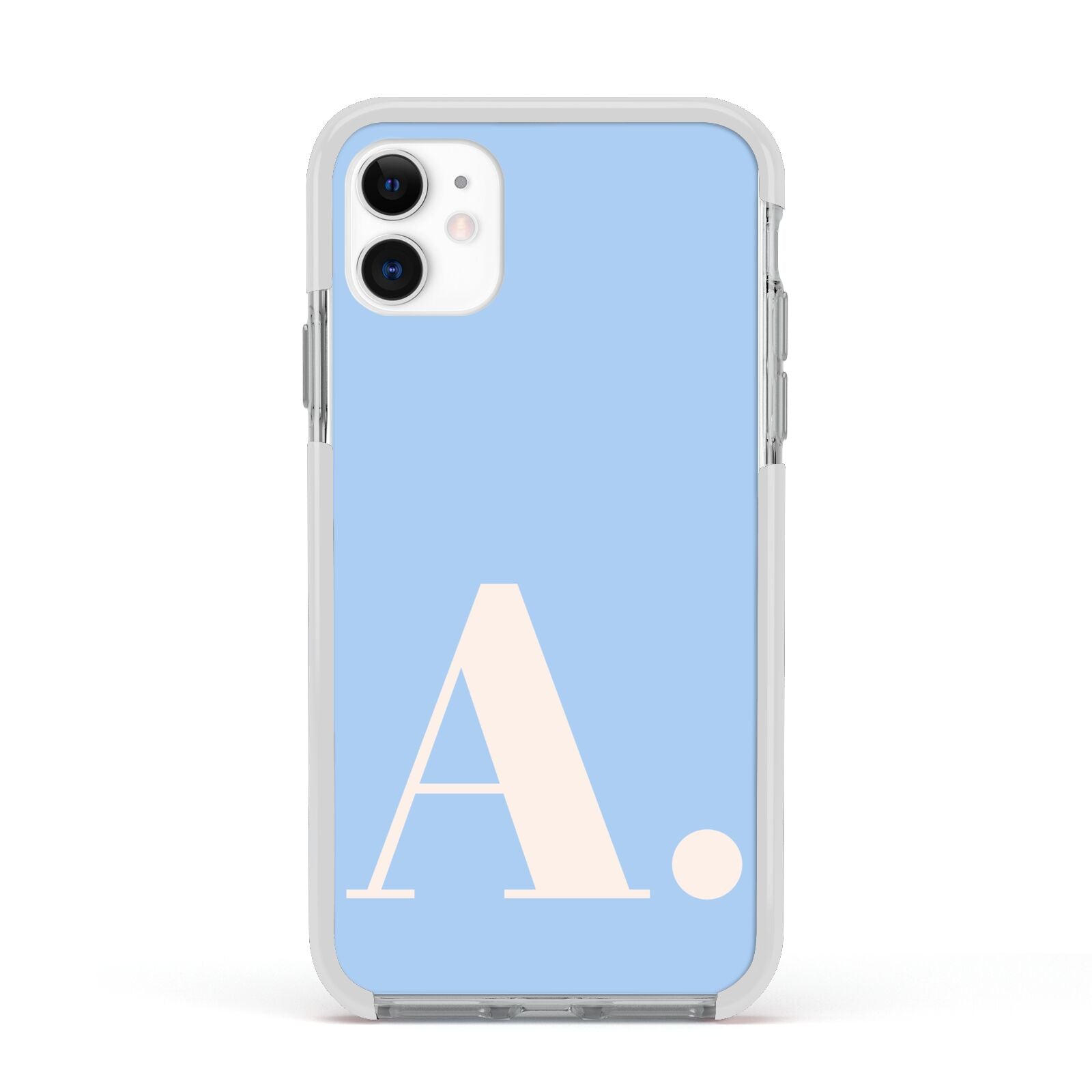 Custom Initial Apple iPhone 11 in White with White Impact Case