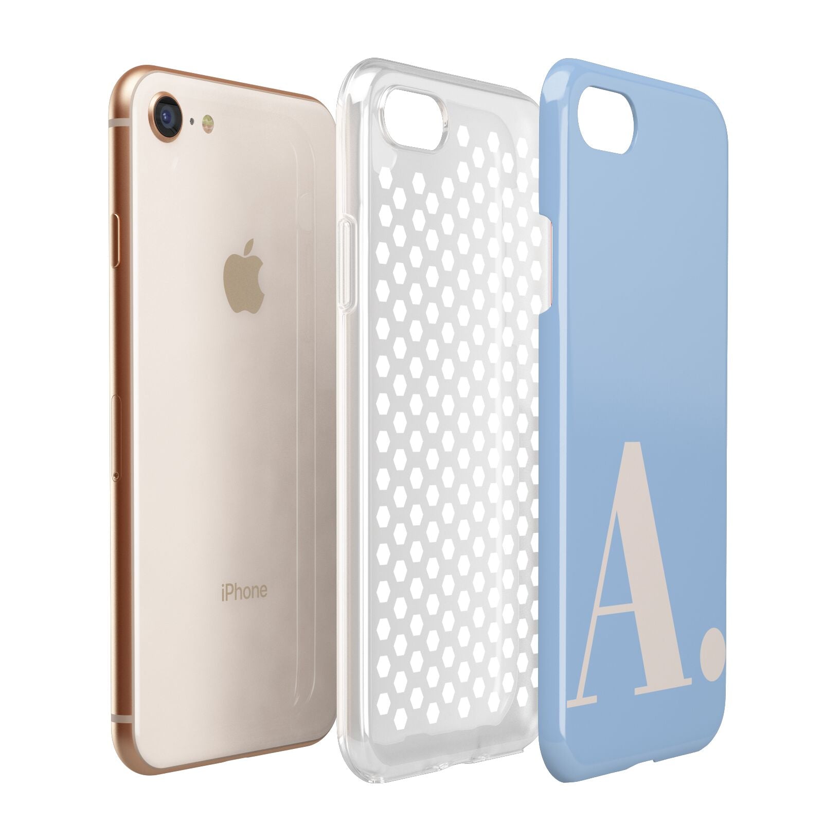 Custom Initial Apple iPhone 7 8 3D Tough Case Expanded View