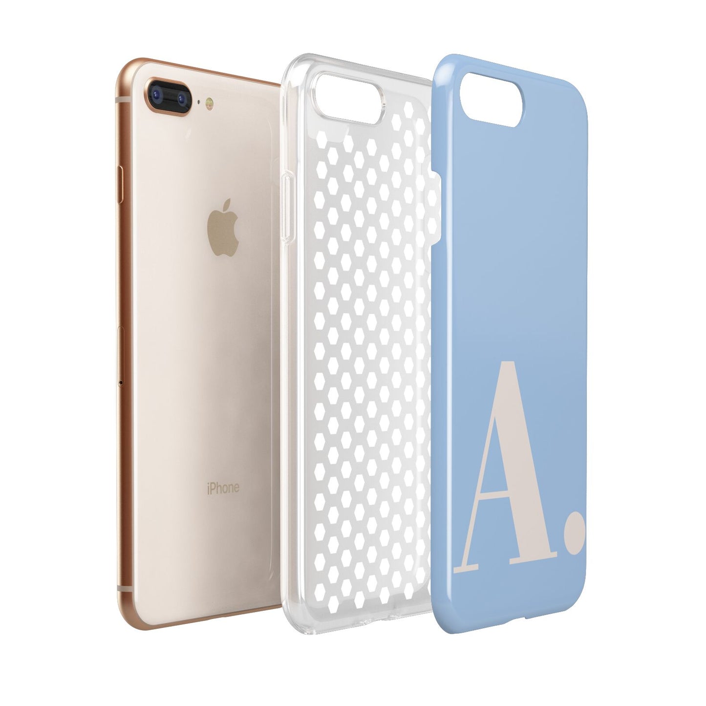 Custom Initial Apple iPhone 7 8 Plus 3D Tough Case Expanded View