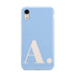 Custom Initial Apple iPhone XR White 3D Tough Case