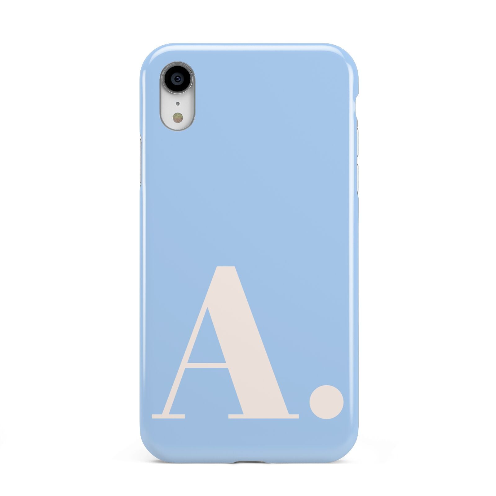 Custom Initial Apple iPhone XR White 3D Tough Case
