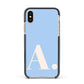 Custom Initial Apple iPhone Xs Impact Case Black Edge on Gold Phone