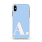 Custom Initial Apple iPhone Xs Impact Case White Edge on Gold Phone