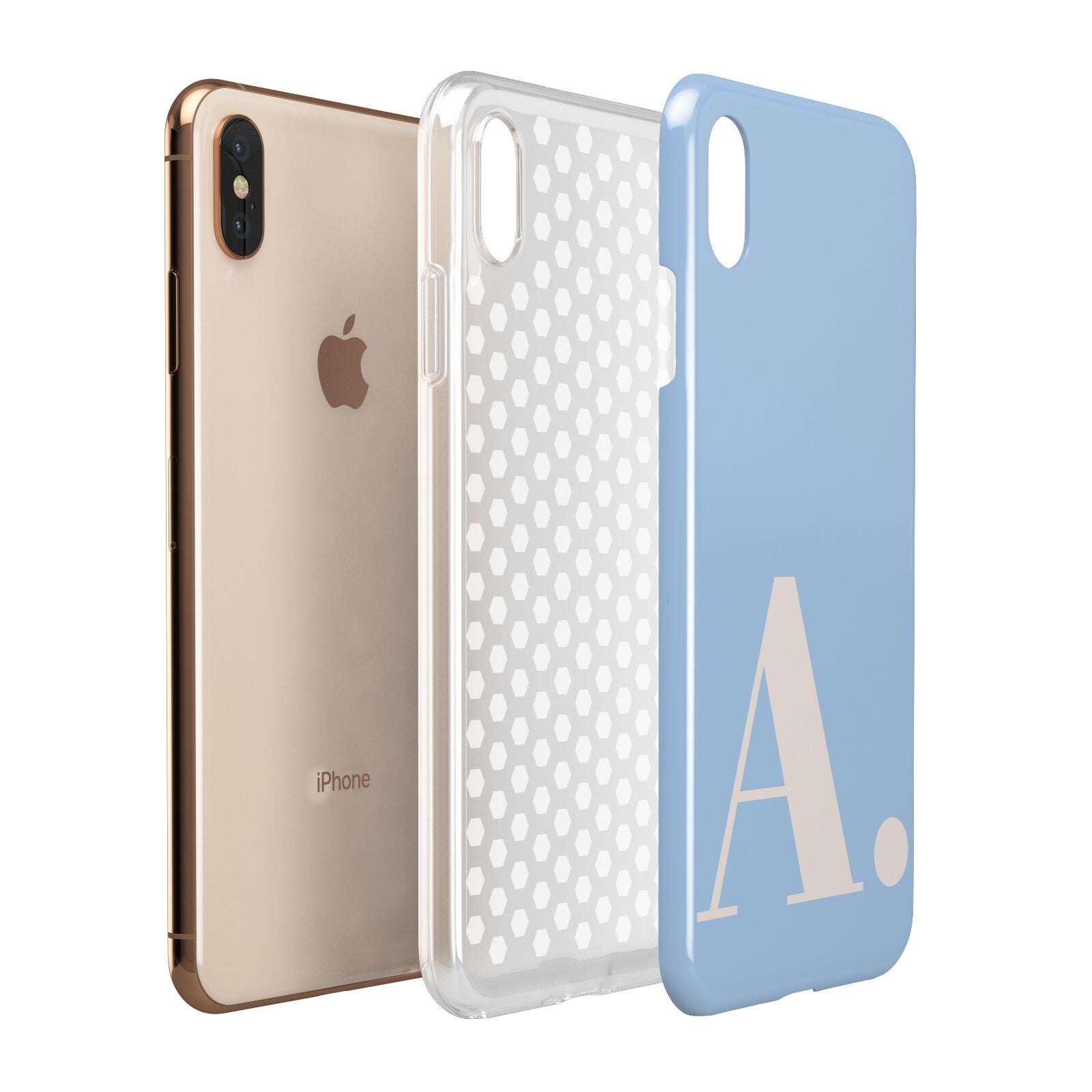 Custom Initial Apple iPhone Xs Max 3D Tough Case Expanded View