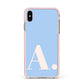 Custom Initial Apple iPhone Xs Max Impact Case Pink Edge on Gold Phone