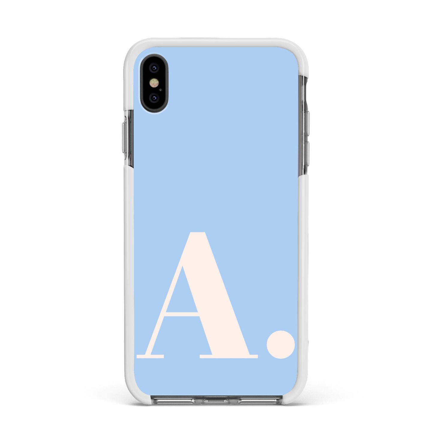 Custom Initial Apple iPhone Xs Max Impact Case White Edge on Black Phone